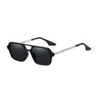 TOUFXJEQV Double-Bridge Retro Square Frame Sunglasses Stylish Personality Shades The Season Trendy Eye Wear for Men And Wo