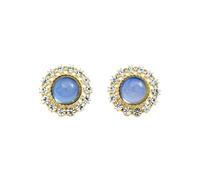 TOUFXJEQV Elegant Moonstone Flower Stud Earrings for Women Vintage Retro Amethyst Multi Gemstone Mandala Palace Jewelry