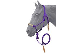 Tough 1 Rawhide Noseband Rope Halter with Lead, Purple, Horse