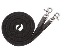 Tough 1 Royal King Deluxe Flat Roping/Contest Reins, Black, 3/4" Diameter