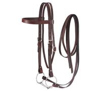 Tough 1 Western Leather Browband Draft Bridle, Dark Oil