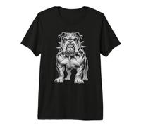 Tough Bulldog Spiked Collar Strong Dog Graphic Design Gift Premium T-Shirt