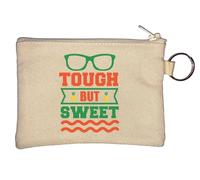 Tough But Sweet Pineapple Sunglasses Logo Key Chain Coin Purse Beige