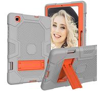 Tough Case for Samsung Galaxy Tab S6 Lite 10.4 Inch 2024/2022/2020 (SM-P620/P625/P613/P619/P615/P610)|Colour-Contrast| with S Pen Holder Military Grade Protection Kickstand Hybrid Cover Grey