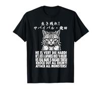 Tough Cat Survival Angry Cat Japanese Style T-Shirt
