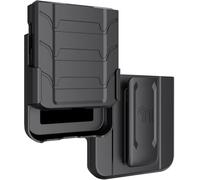 Tough Combo for Samsung Galaxy Z Flip 5 Phone Case with Belt Clip - Black | Rugged Cover, Rotating Holster Holder with Kickstand, Matte, Anti-Fingerprint, Nakedcellphone, For Z Flip5 (SM-F731U)