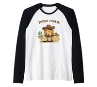 Tough Cookie Funny Cowboy Cookie Cartoon Western Humor Raglan Baseball Tee