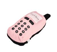 Tough Dog Toys, Bite Buddy Dog Toy Pet Chew Plush Cell Phone Cats Sounding Chew Indestructible Cute Soft Resistant Squeaky for Heavy Chewers (Rosy)