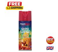 Tough & Fast-Drying 400ml Bright Red Super Gloss Spray Paint - 2.23m² Coverage