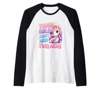 Tough Girls Dont Need Two Arms Broken Arm Recovery Unicorn Raglan Baseball Tee