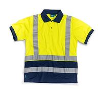 Tough Grit Hi-Vis 2-Tone Polo Shirt Yellow/Navy Size XL (764492)