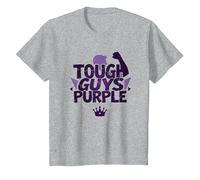 Tough Guys Purple: Bold Statement for Confident Men T-Shirt, Kids, Heather Grey, 3 Years