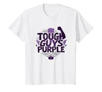 Tough Guys Purple: Bold Statement for Confident Men T-Shirt, Kids, White, 3 Years