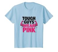 Tough Guys Wear Pink Boys Strength Confidence Statement T-Shirt, Kids, Baby Blue, 3 Years