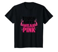 Tough Guys Wear Pink Boys Strength Confidence Statement T-Shirt, Kids, Black, 3 Years