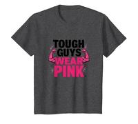 Tough Guys Wear Pink Boys Strength Confidence Statement T-Shirt, Kids, Dark Heather Grey, 3 Years