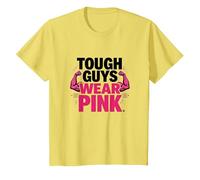 Tough Guys Wear Pink Boys Strength Confidence Statement T-Shirt, Kids, Lemon, 3 Years