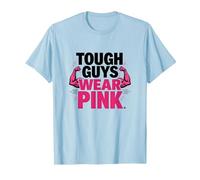 Tough Guys Wear Pink Boys Strength Confidence Statement T-Shirt, Men, Baby Blue, 3XL