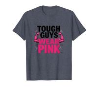 Tough Guys Wear Pink Boys Strength Confidence Statement T-Shirt, Men, Heather Blue, 3XL
