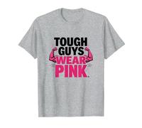 Tough Guys Wear Pink Boys Strength Confidence Statement T-Shirt, Men, Heather Grey, 3XL