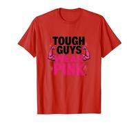 Tough Guys Wear Pink Boys Strength Confidence Statement T-Shirt, Men, Red, 3XL