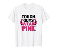 Tough Guys Wear Pink Boys Strength Confidence Statement T-Shirt, Men, White, L