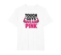 Tough Guys Wear Pink Boys Strength Confidence Statement T-Shirt, Men's Big and Tall, White, 5X Tall