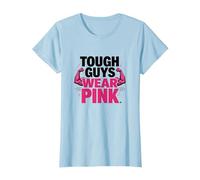 Tough Guys Wear Pink Boys Strength Confidence Statement T-Shirt, Women, Baby Blue, 3XL