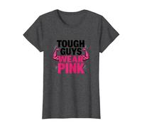 Tough Guys Wear Pink Boys Strength Confidence Statement T-Shirt, Women, Dark Heather Grey, 3XL