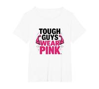 Tough Guys Wear Pink Boys Strength Confidence Statement T-Shirt, Women's Plus, White, 5X