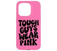 Tough Guys Wear Pink Men & Boys Retro Groovy Breast Cancer Case for iPhone 15 Pro