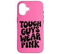 Tough Guys Wear Pink Men & Boys Retro Groovy Breast Cancer Case for iPhone 16