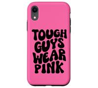 Tough Guys Wear Pink Men & Boys Retro Groovy Breast Cancer Case for iPhone XR