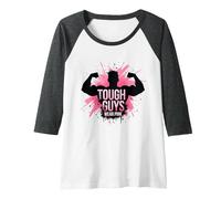 Tough Guys Wear Pink Raglan Baseball Tee, Women, Dark Heather/White, XXL
