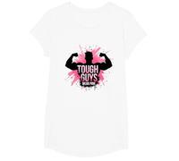 Tough Guys Wear Pink T-Shirt, Girls, White, Small