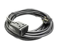 TOUGH H07RN-F Rubber Mains cable. Uk Plug to 1 Gang Socket, Black. Permaplug. 13amp