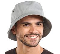 Tough Headwear Bucket Hat for Men and Women - Mens Summer Beach Hat - Beach Hats for Women - Men's UPF50+ Sun Protection - Breathable and Quick Dry Light Gray
