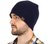 Tough Headwear Knit Beanie Winter Hats for Men and Women - Toboggan Cap for Cold Weather - Stylish Ski, Skate & Snow Caps Navy Blue