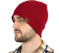Tough Headwear Knit Beanie Winter Hats for Men and Women - Toboggan Cap for Cold Weather - Stylish Ski, Skate & Snow Caps Maroon