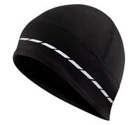Tough Headwear Skull Cap - Thin Lightweight Beanie Hat Men and Women - Helmet Liner Skull Caps Head Liners - Warm Womens and Mens Hats - Winter Running Beanies - Black Reflective