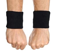 Tough Headwear Sports Wristbands - Arm Bands, Wrist Sweat Bands - One Size - Black - Cotton Blend - Unisex - For Athletes
