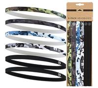 Tough Headwear Thin Elastic Headbands for Women & Men - Running Sport Head Bands - Football Sports Hairband Male Headband - Gym Workout Mens Hair Band Hairbands for Long Workouts