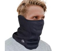 Tough Headwear Winter Snood Neck Warmer - Fleece Face Mask for Cold Weather Sports - Neck Gaiter for Men & Women - Thermal Snoods Ideal for Skiing, Cycling, Golf & Running - Black