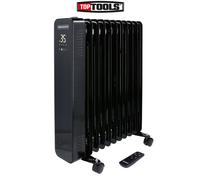 Oil Filled Radiator 11 Fins 2500W, Portable Electric Heater on Wheels with 3 Heat Settings 24H Timer Overheat Protection LED Display Remote Control TOUGH MASTER