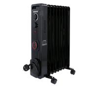 Oil Filled Radiator 9 Fins 2000W, Portable Electric Heater on Wheels with 3 Heat Settings 24H Timer Overheat Protection Tip-Over Protection & Adjustable Thermostat TOUGH MASTER