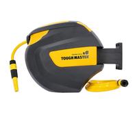 Wall-Mounted 20M TOUGH MASTER Durable Retractable Garden Hose Reel Automatic Lightweight Hose Reel with Integrated Anti-Kink Hose Guide Return UV-Resistant