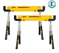 TOUGH MASTER 2x Saw Horse 62-82cm Heavy Duty Metal Folding Workbench 1180kg