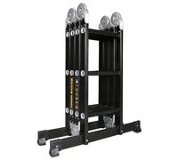 Tough Master 3.3M Multi-Purpose Extendable Ladder 4 X 3 With Two Safety Platforms Aluminum Combination Folding Platform Ladder