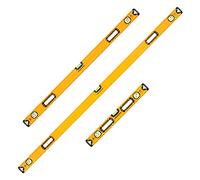 Tough Master 3 Piece PRO Spirit Level Set, Magnetic, 3 Vial High Accuracy, Front View Vial, Aluminium Shockproof Tool, 1800mm, 1200mm & 600mm