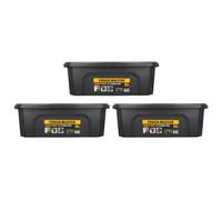 TOUGH MASTER 30L Storage Box Medium With Lid Durable Plastic Reinforced Construction Secure & Stackable Design Versatile for Tools, Toys, Craft Equipment (Pack of 3)